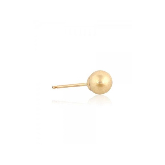 10K Real Gold Ball Stud Earrings, Minimalist Hypo Allergenic Tiny Studs - Picture 3 of 4